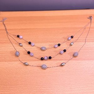 NY necklace- 3 layers with the shortest row about 15 inches in length.
